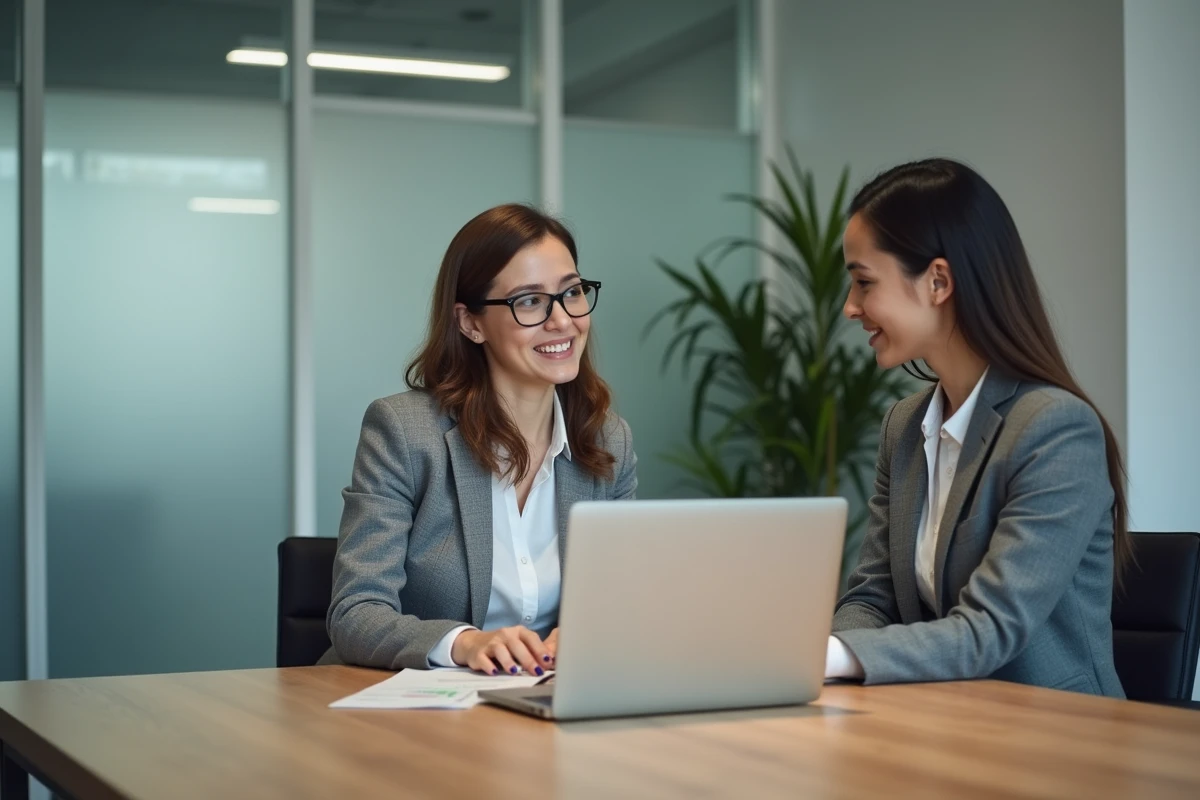 Femme en consultation avec un conseiller fiscal pour estimer l'impôt sur la plus-value d'une vente immobilière