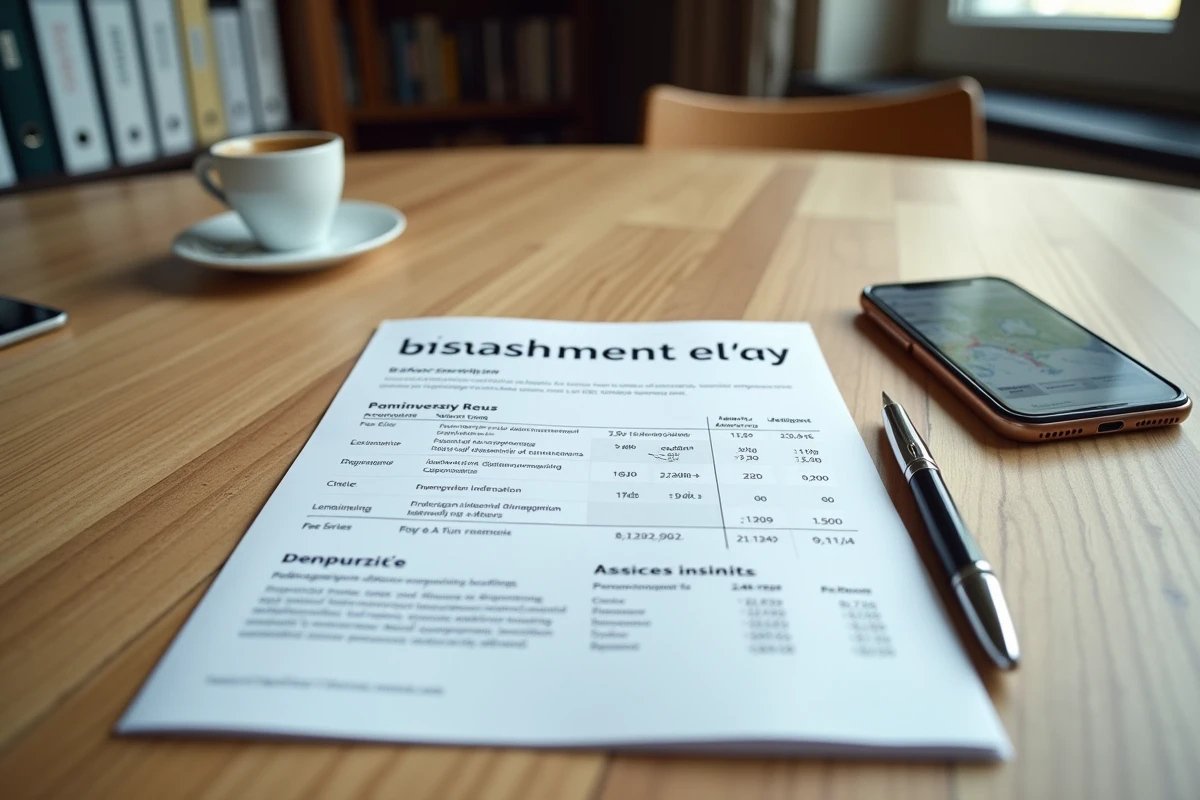 Documents de frais et services Orpi Invest Immo posés sur un bureau d'une agence immobilière parisienne