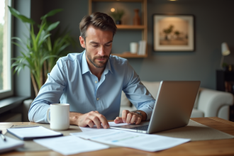 Homme d'âge moyen en tenue décontractée au bureau