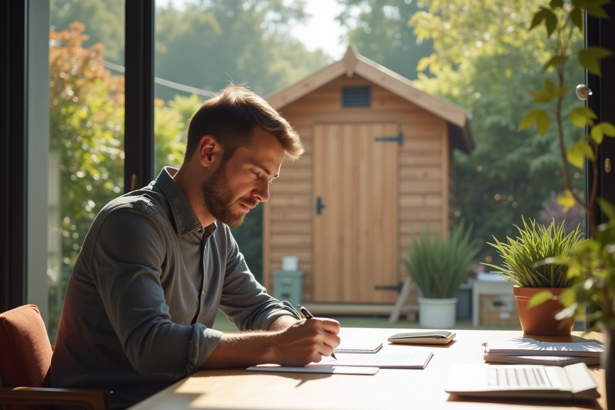 Homme remplissant un formulaire dans un bureau lumineux