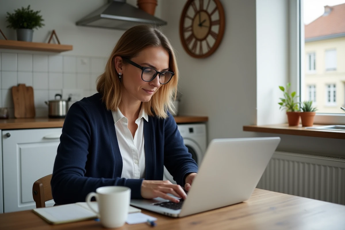 Femme consultant des annonces immobilières en ligne pour une location à petit budget dans le Bas-Rhin