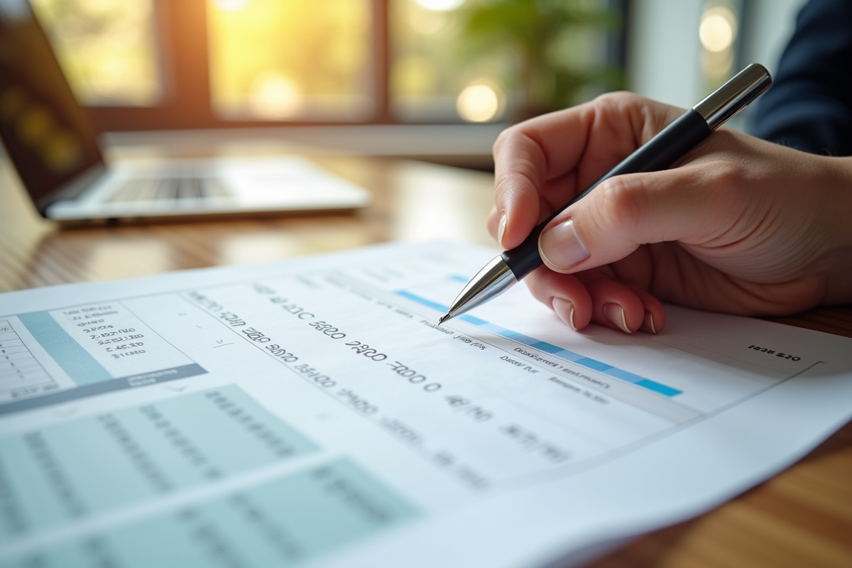 Relevés de salaire et documents financiers sur un bureau en lumière naturelle