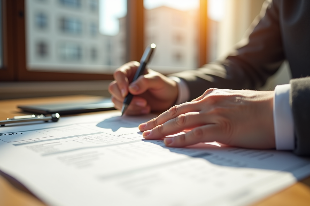 Mains remplissant un formulaire de déclaration d