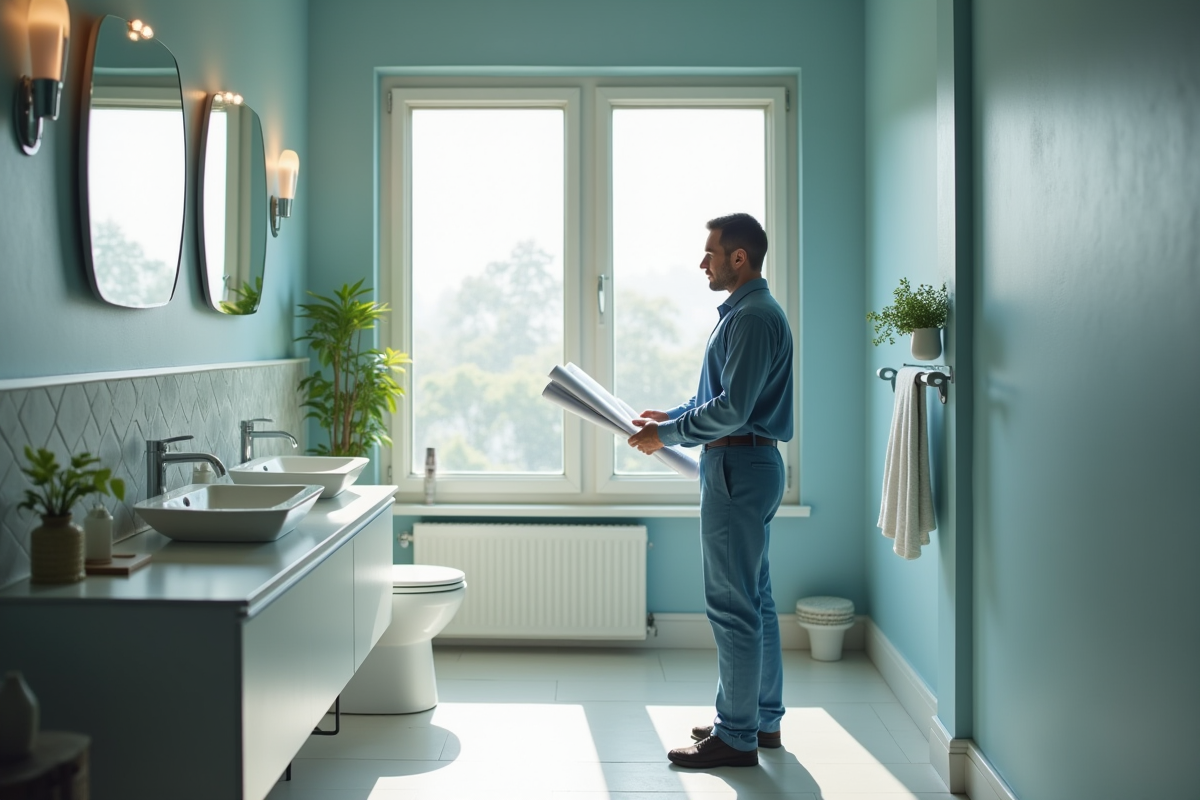 Salle de bain moderne vérifiée par un expert en sanitation