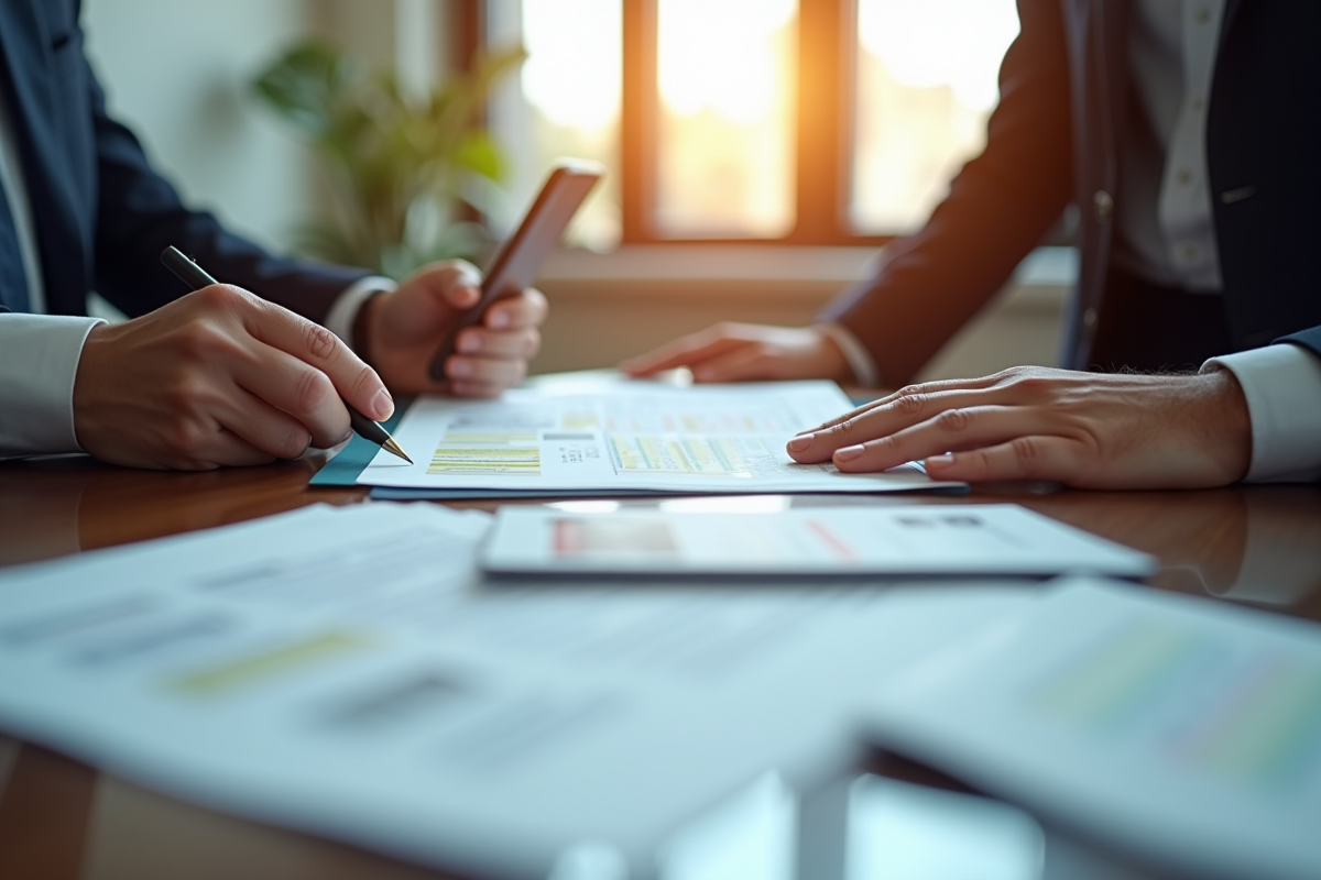 Signature de documents sur un bureau professionnel lumineux